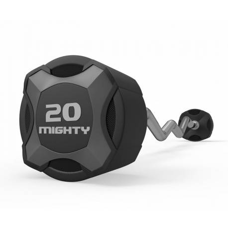 MIGHTY URETHANE FIXED WEIGHT BARBELL WITH CURL BAR 10-45 KG